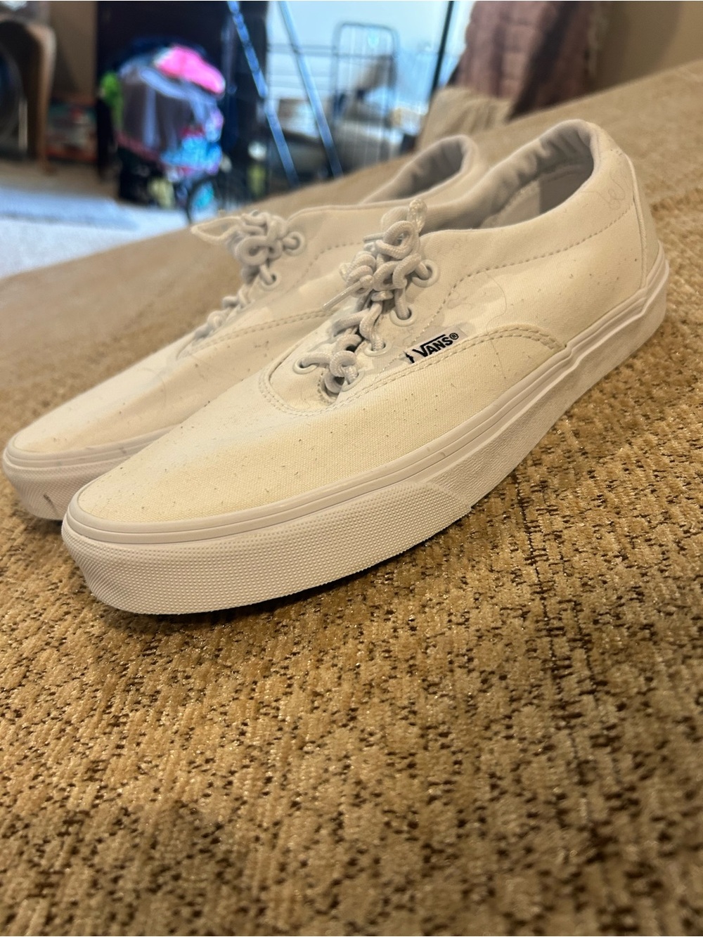 Vans White Low-Top Canvas Sneakers - Picture 2 of 8